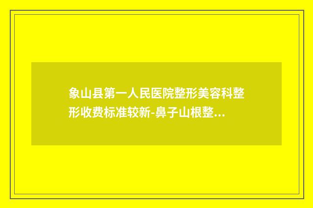 象山县第一人民医院整形美容科整形收费标准较新-鼻子山根整形案例
